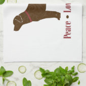 Chocolate Lab Peace Love Chocolade Theedoek (Gevouwen)