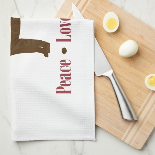 Chocolate Lab Peace Love Chocolade Theedoek (Quarter Fold)