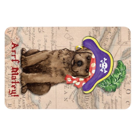 Chocolate Lab Pirate Magneet (Horizontaal)