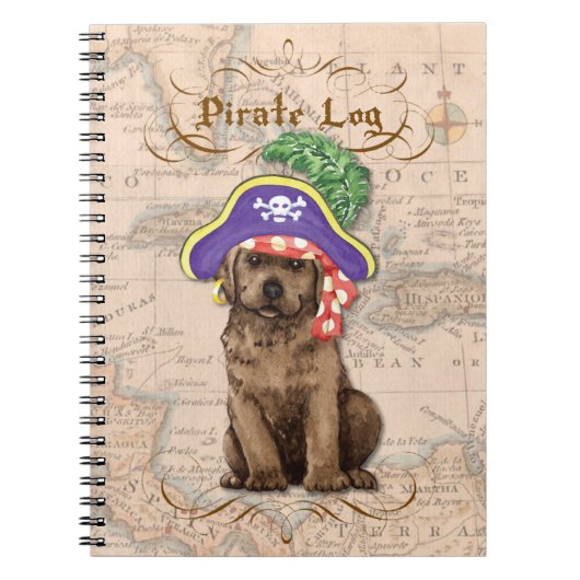 Chocolate Lab Pirate Notitieboek (Voorkant)