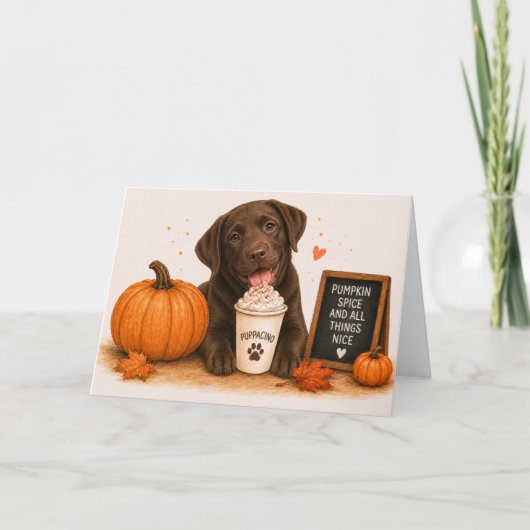 Chocolate Lab Pumpkin Spice Kaart (Voorkant)