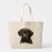 Chocolate Lab Puppy Canvas tas (Achterkant)