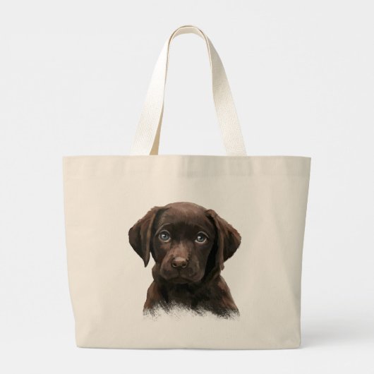 Chocolate Lab Puppy Canvas tas (Achterkant)