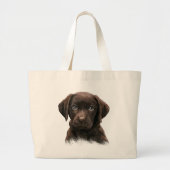 Chocolate Lab Puppy Canvas tas (Voorkant)
