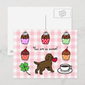 Chocolate Lab Puppy Heart Cartoon Briefkaart (Voorkant / Achterkant)