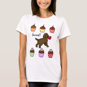 Chocolate Lab Puppy Heart Cartoon T-shirt