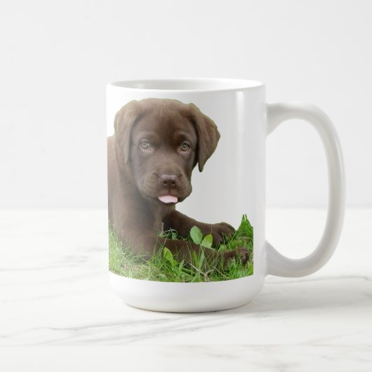 Chocolate Lab Puppy met Attitude Koffiemok (Rechts)