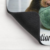 Chocolate Lab Puppy met een Speelgoed Muismat (Hoek)