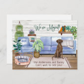 Chocolate Lab Retriever New Home Moving Aankondigingskaart (Voorkant / Achterkant)