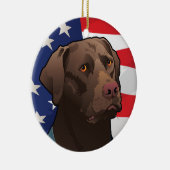 Chocolate Lab Retriever uit Amerika Keramisch Ornament (Rechts)