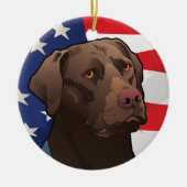 Chocolate Lab Retriever uit Amerika Keramisch Ornament (Voorkant)