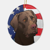 Chocolate Lab Retriever uit Amerika Keramisch Ornament (Links)