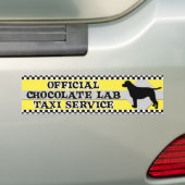 Chocolate Lab Taxi Service Bumpersticker (Op auto)