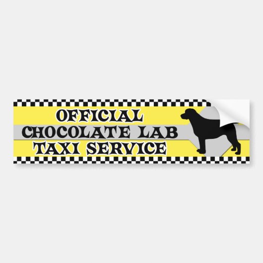 Chocolate Lab Taxi Service Bumpersticker (Voorkant)