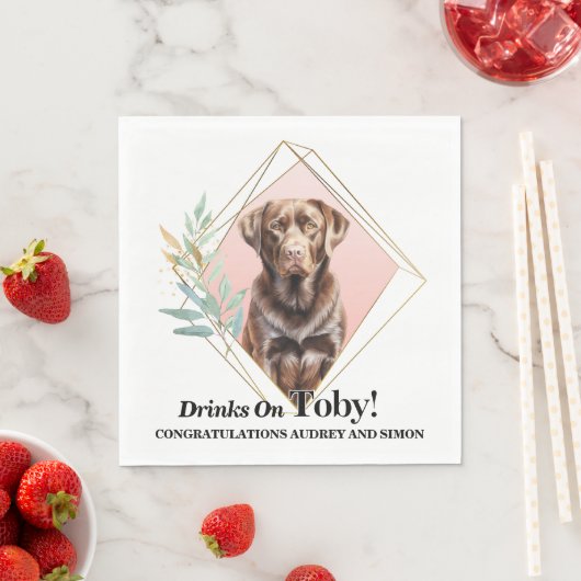 Chocolate Lab Trouwfoto servetten voor honden (Insitu)