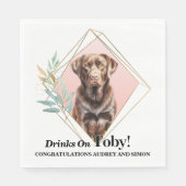 Chocolate Lab Trouwfoto servetten voor honden (Voorkant)