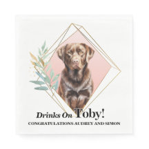 Chocolate Lab Trouwfoto servetten voor honden