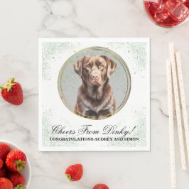 Chocolate Lab Trouwservetten Met Honden Foto Servet