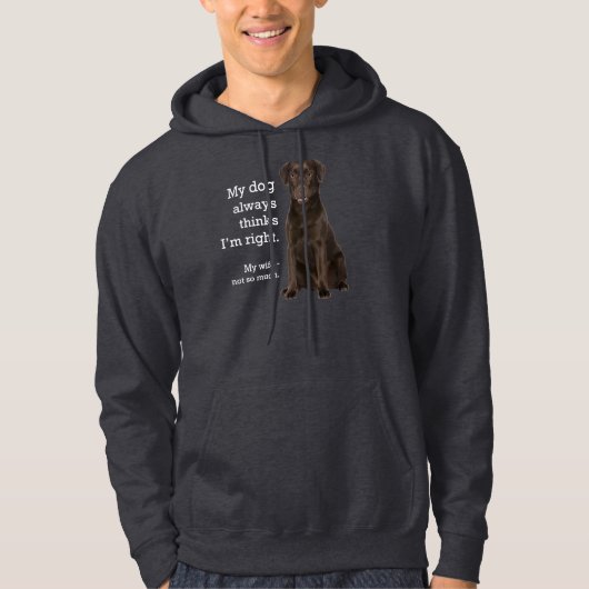 Chocolate Lab v. Wife Hoodie (Voorkant)