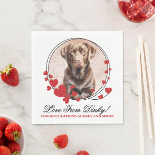 Chocolate Lab Valentijnshuwelijk Hond Foto Servet