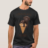 Chocolate Lab Waffle Cone Ice Cream Cute Labrador T-shirt (Voorkant)