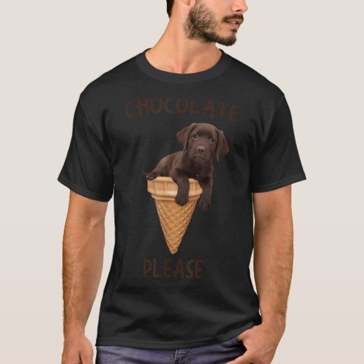 Chocolate Lab Waffle Cone Ice Cream Cute Labrador  T-shirt (Voorkant)