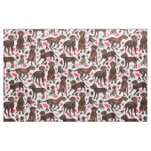 CHOCOLATE LAB Waterverf Labrador Retriever Dog Stof (Fat Quarter)