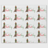 Chocolate Lab wikkelt Kerst Hondenliefhebber Cadeaupapier (Vlak)