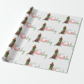 Chocolate Lab wikkelt Kerst Hondenliefhebber Cadeaupapier (Uitgerold)
