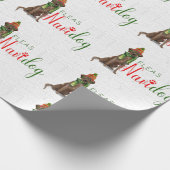 Chocolate Lab wikkelt Kerst Hondenliefhebber Cadeaupapier (Hoek)