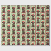 Chocolate Lab Winter Patroon Cadeaupapier (Vlak)