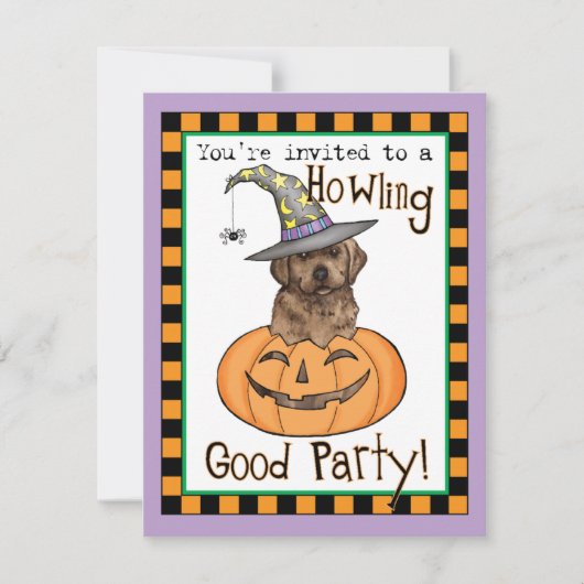 Chocolate Lab Witch Invitation (Voorkant)