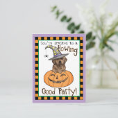 Chocolate Lab Witch Invitation (Staand voorkant)