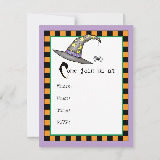 Chocolate Lab Witch Invitation (Achterkant)