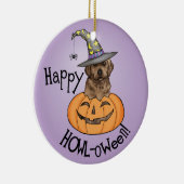 Chocolate Lab Witch Keramisch Ornament (Rechts)