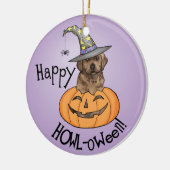 Chocolate Lab Witch Keramisch Ornament (Links)
