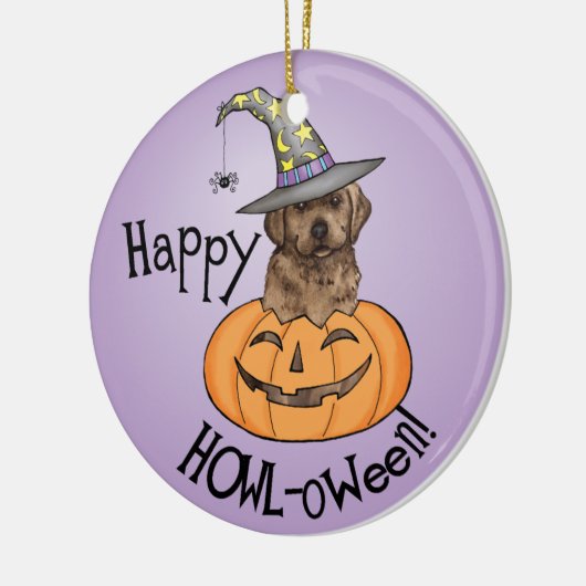 Chocolate Lab Witch Keramisch Ornament (Links)