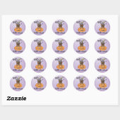 Chocolate Lab Witch Ronde Sticker (Vel)