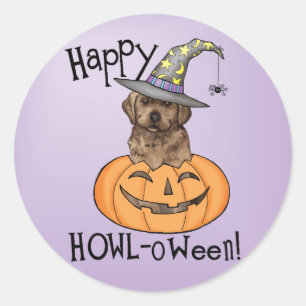 Chocolate Lab Witch Ronde Sticker