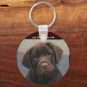 Chocolate Labdrador Retriever Sleutelhanger (Voorkant)