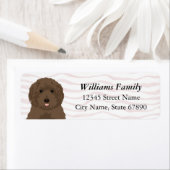 Chocolate Labradoedle Waves Return Address Labels (Insitu)