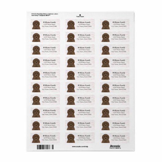 Chocolate Labradoedle Waves Return Address Labels (Full Sheet)