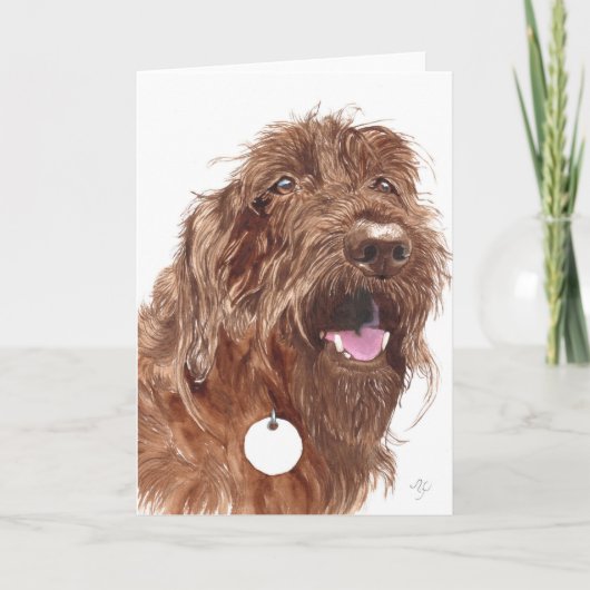 Chocolate Labradoodle #1 Greeting Card Kaart (Voorkant)
