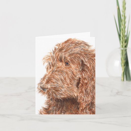 Chocolate Labradoodle #2 Notecard Kaart (Voorkant)