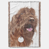 Chocolate Labradoodle Deken (Voorkant Verticaal)
