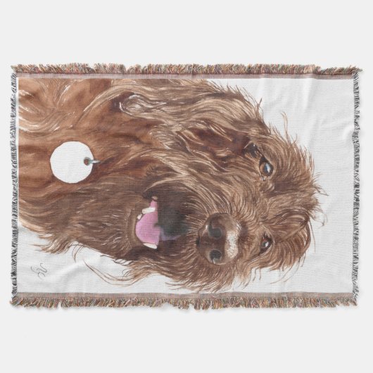 Chocolate Labradoodle Deken (Voorkant)