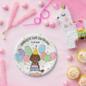 Chocolate Labradoodle Dog Verjaardagspapier Borden Papieren Bordje (Feest)