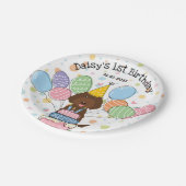 Chocolate Labradoodle Dog Verjaardagspapier Borden Papieren Bordje (Gekanteld)