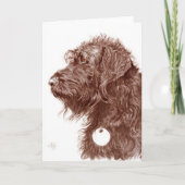 Chocolate Labradoodle Greeting Card Kaart (Voorkant)