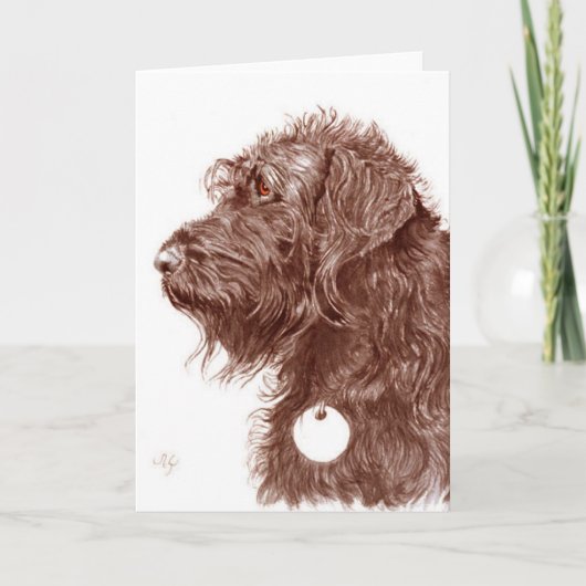 Chocolate Labradoodle Greeting Card Kaart (Voorkant)